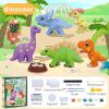 3-9 Years Children's Play-Doh; Color Painting Handmade Toys; Christmas Gift; Birthday Gift; Diy Ceramic Doll; Dinosaur Doodle Creative Stone Painting