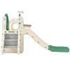 Kids Slide Playset Structure, Freestanding Castle Climbing Crawling Playhouse with Slide, Arch Tunnel, Ring Toss, and Basketball Hoop, Toy Storage Org