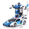 Remote Control Car; Transform Robot RC Car with One-Button Transforming 360 Degree Rotation Drifting; 1:18 Scale Police Car Ideal Xmas and Birthday Gi