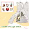 Toddler Climber and Slide Set 4 in 1; Kids Playground Climber Freestanding Slide Playset with Basketball Hoop Play Combination for Babies Indoor & Out