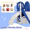 Toddler Climber and Slide Set 4 in 1; Kids Playground Climber Freestanding Slide Playset with Basketball Hoop Play Combination for Babies Indoor & Out