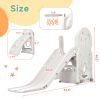 Toddler Climber and Slide Set 4 in 1; Kids Playground Climber Freestanding Slide Playset with Basketball Hoop Play Combination for Babies Indoor & Out