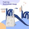 Toddler Climber and Slide Set 4 in 1; Kids Playground Climber Freestanding Slide Playset with Basketball Hoop Play Combination for Babies Indoor & Out
