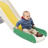 Kids Slide Playset Structure, Freestanding Castle Climbing Crawling Playhouse with Slide, Arch Tunnel, Ring Toss, and Basketball Hoop, Toy Storage Org
