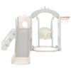 Toddler Slide and Swing Set 5 in 1, Kids Playground Climber Slide Playset with Basketball Hoop Freestanding Combination for Babies Indoor & Outdoor
