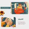 Kids Slide with Bus Play Structure; Freestanding Bus Toy with Slide for Toddlers; Bus Slide Set with Basketball Hoop