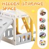Toddler Slide and Swing Set 5 in 1, Kids Playground Climber Slide Playset with Basketball Hoop Freestanding Combination for Babies Indoor & Outdoor