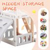 Toddler Slide and Swing Set 5 in 1, Kids Playground Climber Slide Playset with Basketball Hoop Freestanding Combination for Babies Indoor & Outdoor
