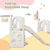 Toddler Climber and Slide Set 4 in 1; Kids Playground Climber Freestanding Slide Playset with Basketball Hoop Play Combination for Babies Indoor & Out
