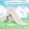 Toddler Climber and Slide Set 4 in 1; Kids Playground Climber Freestanding Slide Playset with Basketball Hoop Play Combination for Babies Indoor & Out