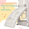 Toddler Climber and Slide Set 4 in 1; Kids Playground Climber Freestanding Slide Playset with Basketball Hoop Play Combination for Babies Indoor & Out
