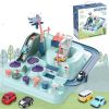 Kids Race Track Toys For Boy Car Adventure Toy For 3 4 5 6 7 Years Old Boys Girls; Puzzle Rail Car; City Rescue Playsets Magnet Toys W/ 4 Mini Cars; P