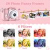 Kids Selfie Camera;  Kids Camera Toys For 3-12 Year Old Boys/Girls; Kids Digital Camera With Video; Christmas Birthday Festival Gifts For Kids ; 32GB