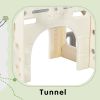 Kids Slide Playset Structure, Freestanding Castle Climbing Crawling Playhouse with Slide, Arch Tunnel, Ring Toss, and Basketball Hoop, Toy Storage Org