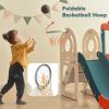 Kids Slide with Bus Play Structure; Freestanding Bus Toy with Slide for Toddlers; Bus Slide Set with Basketball Hoop