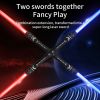 2 Colors Light Up Saber With FX Sound(Motion Sensitive); Star Wars Laser Saber; Realistic Handle For Kid; Expandable Light Swords Set For Halloween Dr