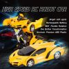 Remote Control Car; Transform Robot RC Car with One-Button Transforming 360 Degree Rotation Drifting; 1:18 Scale Police Car Ideal Xmas and Birthday Gi