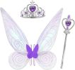 Angel wings headband fairy stick three-piece set; Fairy Wings Dress Up Sparkling Sheer Wings for Kids Girls Women