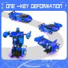 2.4G Remote Control Car; Transform Robot RC Cars Contains All Batteries: One-Button Deformation and 360 Degree Rotating Drifting; Present Christmas Bi