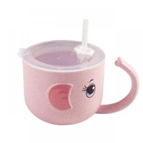 Baby Feeding Bottle Kid's Mug Silicone Straw Children (Option: Pink-One size)