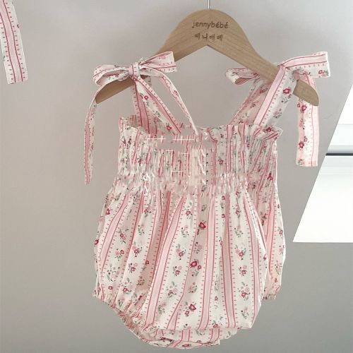 Summer Ins Style Girls' Braces Skirt Floral Romper