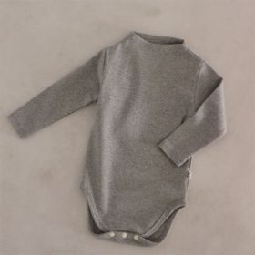 Baby Half Turtleneck Household Overalls Warm (Option: Dark Gray-66cm)