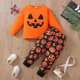 Halloween Day Boy Full Print Pumpkin Lamp Suit (Option: Pumpkin Lamp-5 6Y)