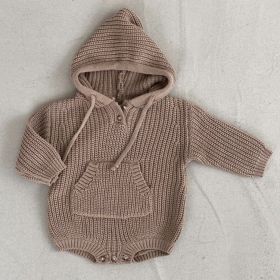 Pullover Sweater Onesie Baby Romper (Option: Coffee Color-90cm)