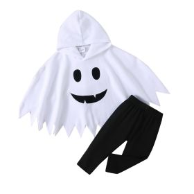 Children's Halloween Day Suit European And American Fashion Jumpsuit Cloak Play Costume (Option: White-3 6M)