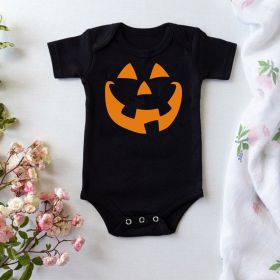 Cotton Jumpsuit Romper Halloween Pumpkin Head Skull (Option: Black 1-Climbing Clothes 6to12 Months)