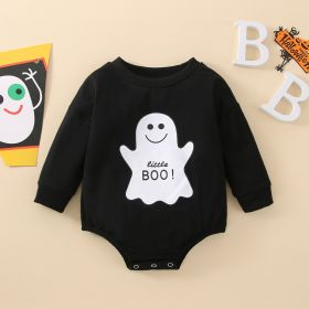 Halloween Baby Jumpsuit Long-sleeved Romper (Option: Black-80cm)