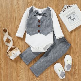 Trendy Gentleman Style Bowknot Children's Suit (Option: Picture Color-90cm)