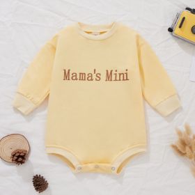 Fashion Casual Printed Letters Sweater (Option: Yellow-90cm)