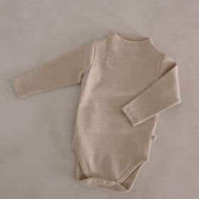 Baby Half Turtleneck Household Overalls Warm (Option: Khaki Brown-80cm)