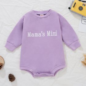 Fashion Casual Printed Letters Sweater (Option: Purple-90cm)